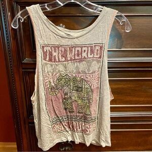 The World is Yours Open Back Twist Tank Top | S